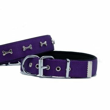 Doggie Konfor Dokuma Kemikli  Boyun Tasması Mor 3X42-50Cm