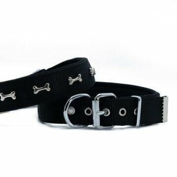 Doggie Konfor Dokuma Kemikli  Boyun Tasması Siyah 3X47-55Cm