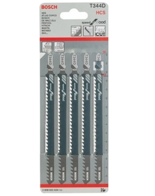 Bosch T 344 D Speed For Wood Dekupaj Testeresi Bıçağı 5'Li - 2608633A34