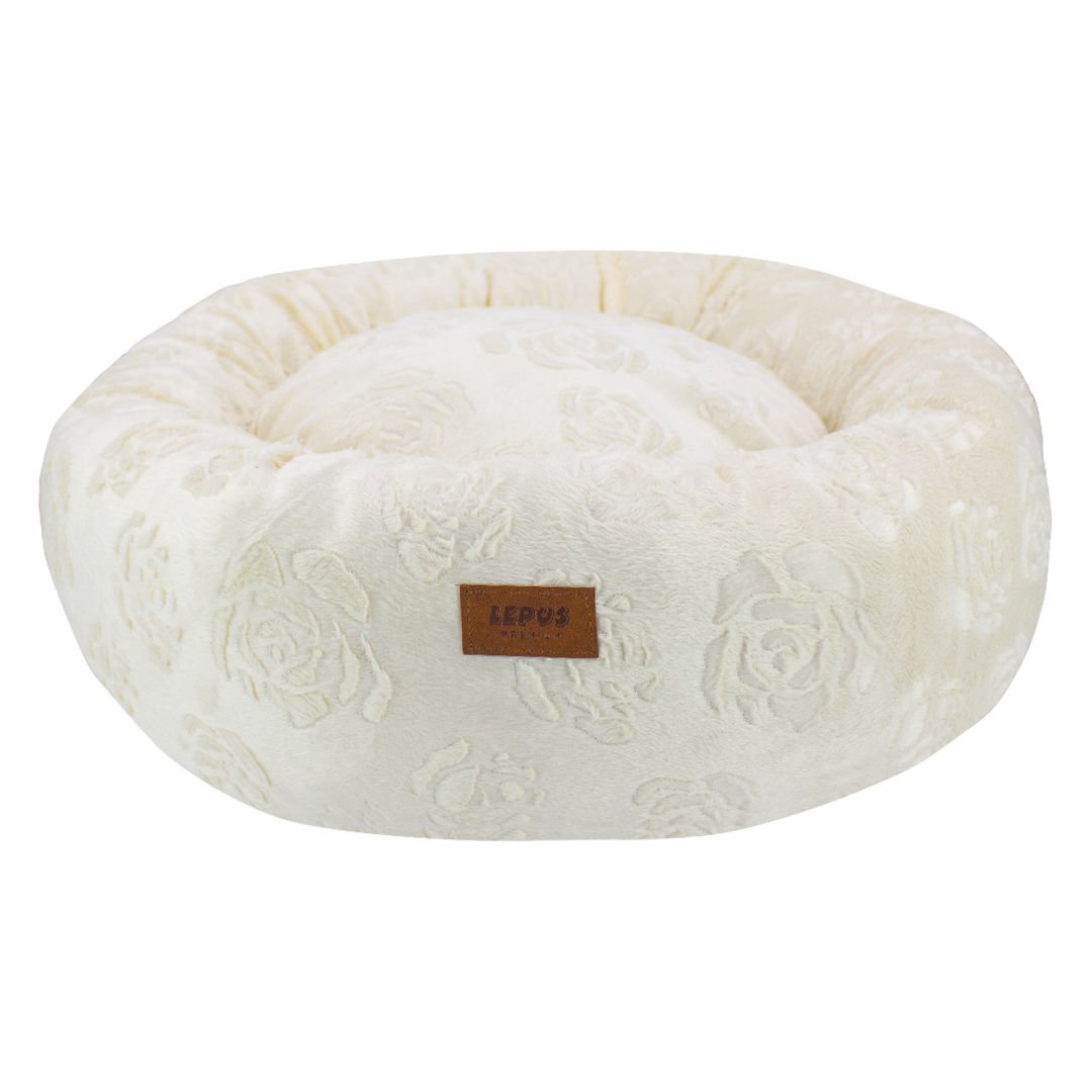 Lepus Luxe Donut Kedi / Köpek Yatakları Krem