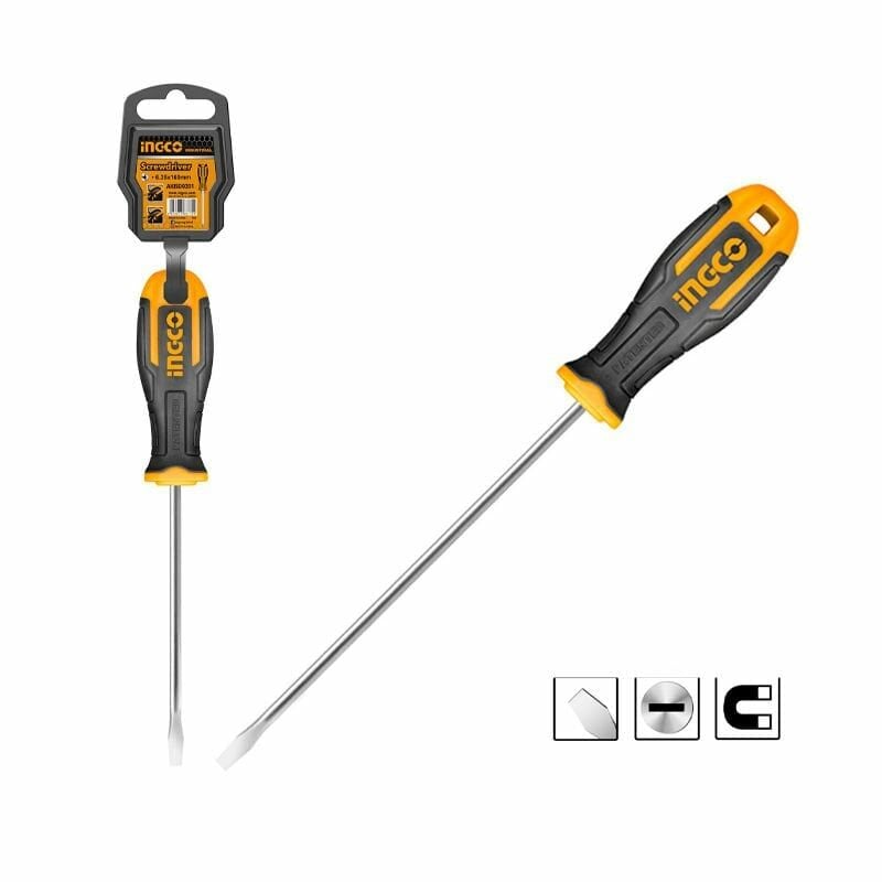 İngco ING-HS685100 Endüstriyel Mıknatıslı Düz Tornavida 5.5 mm