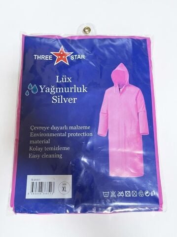 Three Star Lüx Yağmurluk SİLVER PEMBE