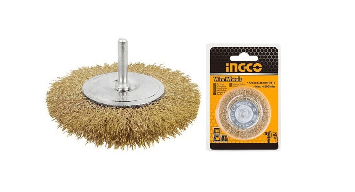İngco ING-WB40501 Pimli Saçaklı Daire Tel Fırça 50mm