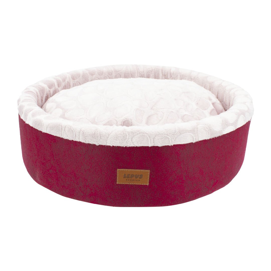 Lepus Mia Donut Kedi / Köpek Yatakları Bordo 50x50x17 cm
