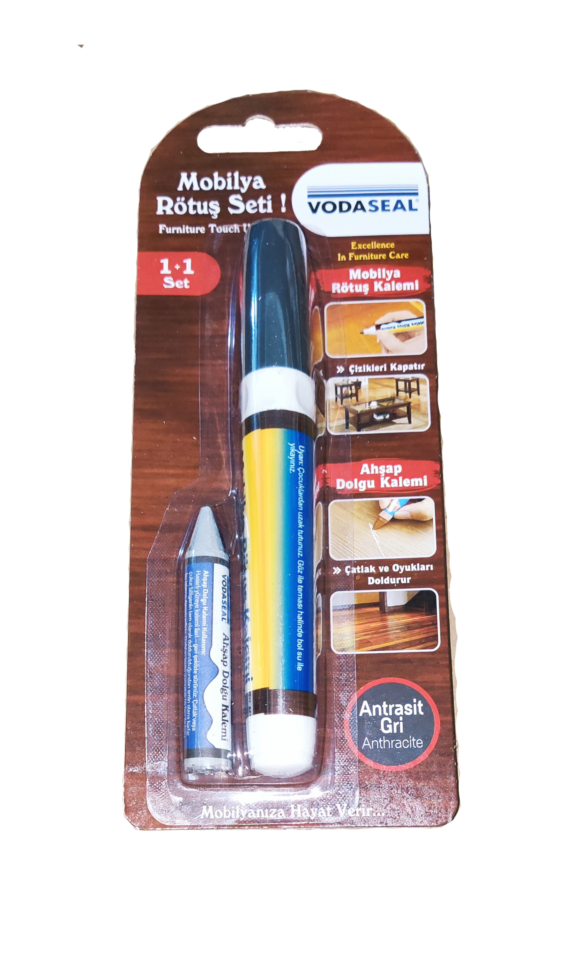 Vodasel Mobilya Rötuş Seti-Antrasit-Gri