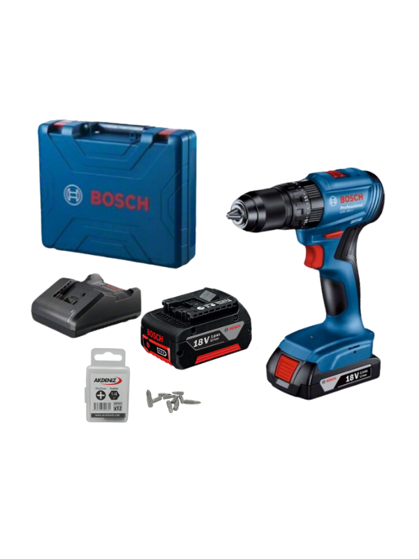 Bosch Professional GSB 185 LI 2.0 Ah + 3.0 Ah Çift Akülü Darbeli Delme Vidalama Ve Ph2/25 Bits Uç