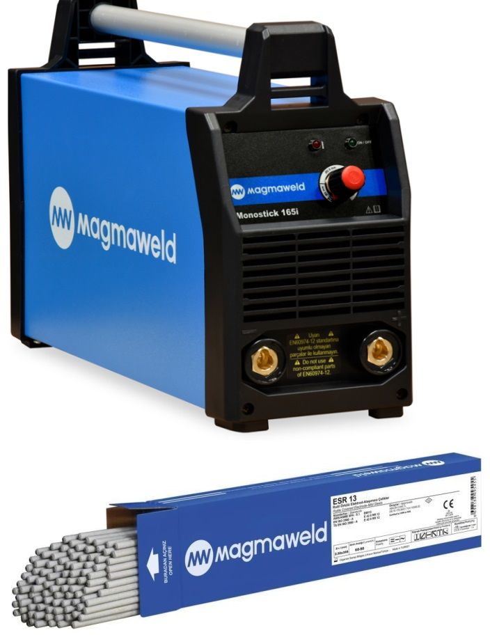 Magmaweld Monostick 165İ İnverter Kaynak Makinası+Magmaweld Esr13 Rutil Elektrod 2,50 MM