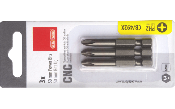 Ceta Form CB/492X -3 Parça 1/4'' Yıldız Bits Uç- PH2 x 50 mm