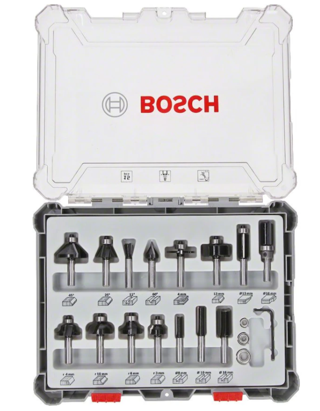 Bosch 15 Parça Karışık 8 MM (Pro) Freze Seti - 2607017472