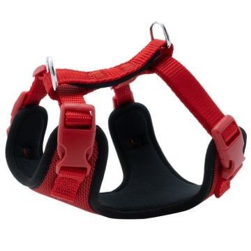 Doggie Havalı Dokuma Göğüs Tasması Kırmızı 1,5X35-45Cm