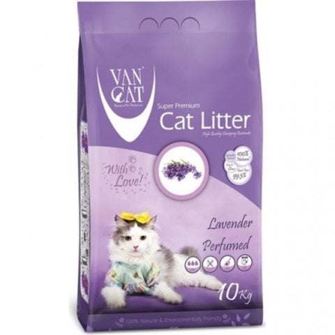 Vancat Lavanta Kokulu İnce Taneli 10 kg Kedi Kumu