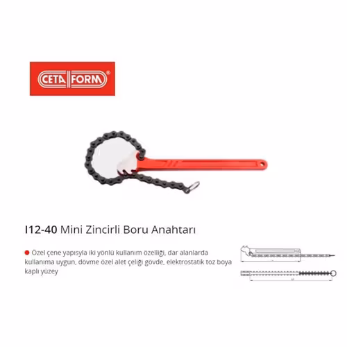 Ceta Form I12-40 Mini Zincirli Boru Anahtarı 4'' - 300 mm