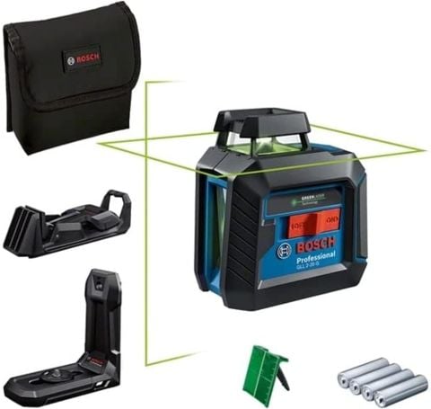 Bosch GLL 2-20 G (Yeşil Lazer) + LB10 Universal Tutucu + DK10 Tavan Klipsi Düzlemsel Hizalama Lazeri (120º Dikey Lazer)
