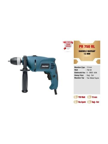 Proter Pr 750 Rl Darbeli Matkap 13 mm 750 Watt