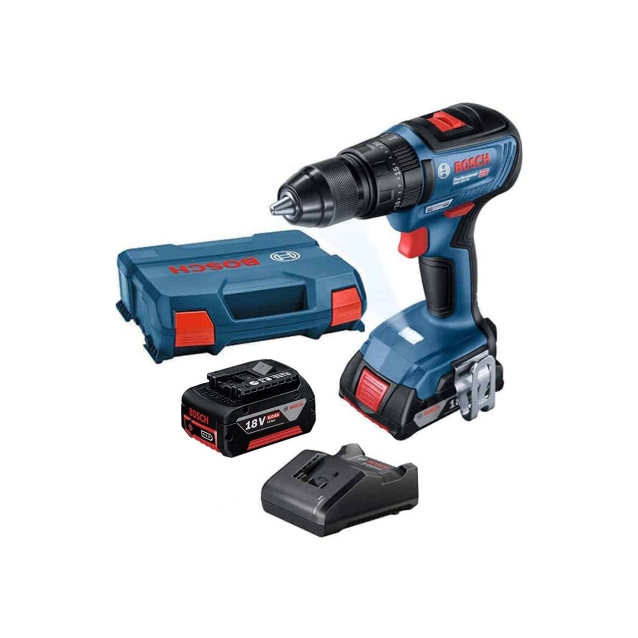 Bosch Professional GSB 18V-50 18V Darbeli 5.0 Ah Li-ion Çift Akülü Delme Vidalama