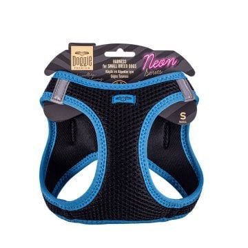 Doggie Havalı Dokuma Neon Serisi Küçük Irk Göğüs Tasması Mavi Xs-30-34Cm