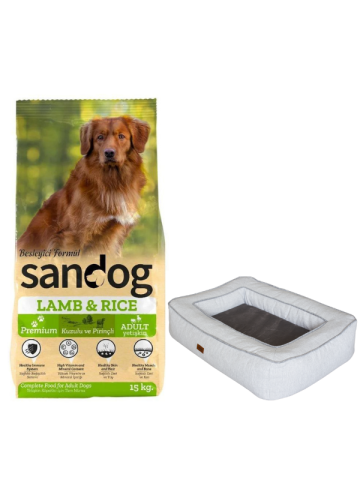 Sandog Premium Lamb&Rice Yetişkin Köpek Maması 15 Kg, Visco Light Gri Comfort Medium Yatak
