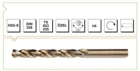 Makina Takım Endüstrisi Hss Dın 338 14  Mm Altın Seri Matkap Ucu