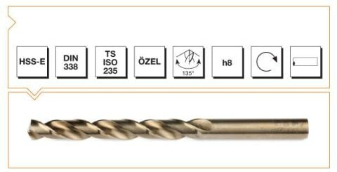 Makina Takım Endüstrisi Hss Dın 338 16  Mm Altın Seri Matkap Ucu