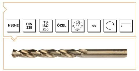 Makina Takım Endüstrisi Hss Dın 338 16  Mm Altın Seri Matkap Ucu