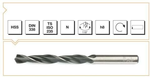 Makina Takım Endüstrisi Hss Dın 338 3,3 Mm Haddeli Matkap Ucu