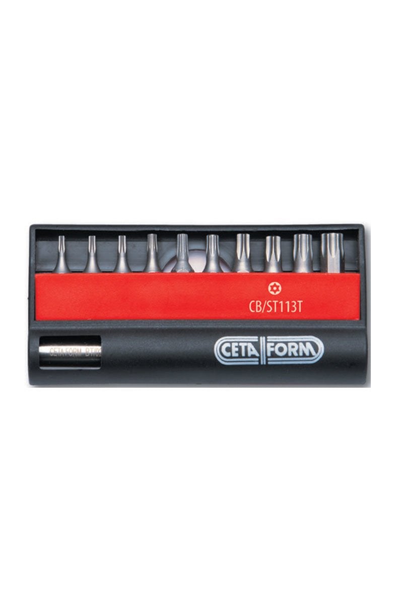 Ceta Form CB/ST113T 11 Parça Delikli Torx Bits Uç Takımı - 1/4'' Bits Tutucu İle