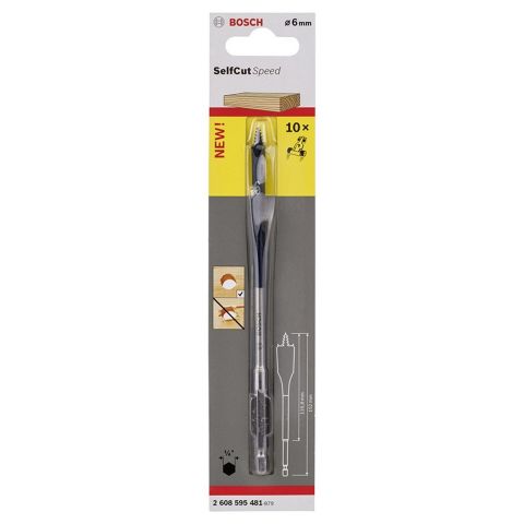 Bosch Bits Saplı Ahşap Yaprak Kelebek Matkap Ucu 6*152mm