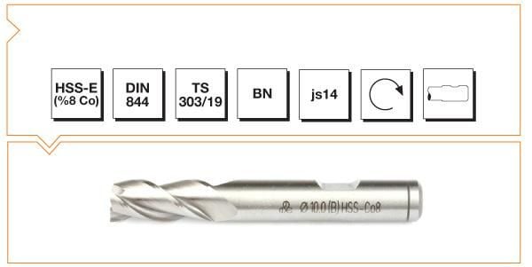 Makina Takım Endüstrisi Hsse Dın 844/bn  Parmak Freze 16mm Kısa