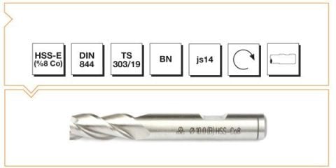 Makina Takım Endüstrisi Hsse Dın 844/bn  Parmak Freze 16mm Kısa