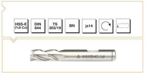 Makina Takım Endüstrisi Hsse Dın 844/bn  Parmak Freze 16mm Kısa