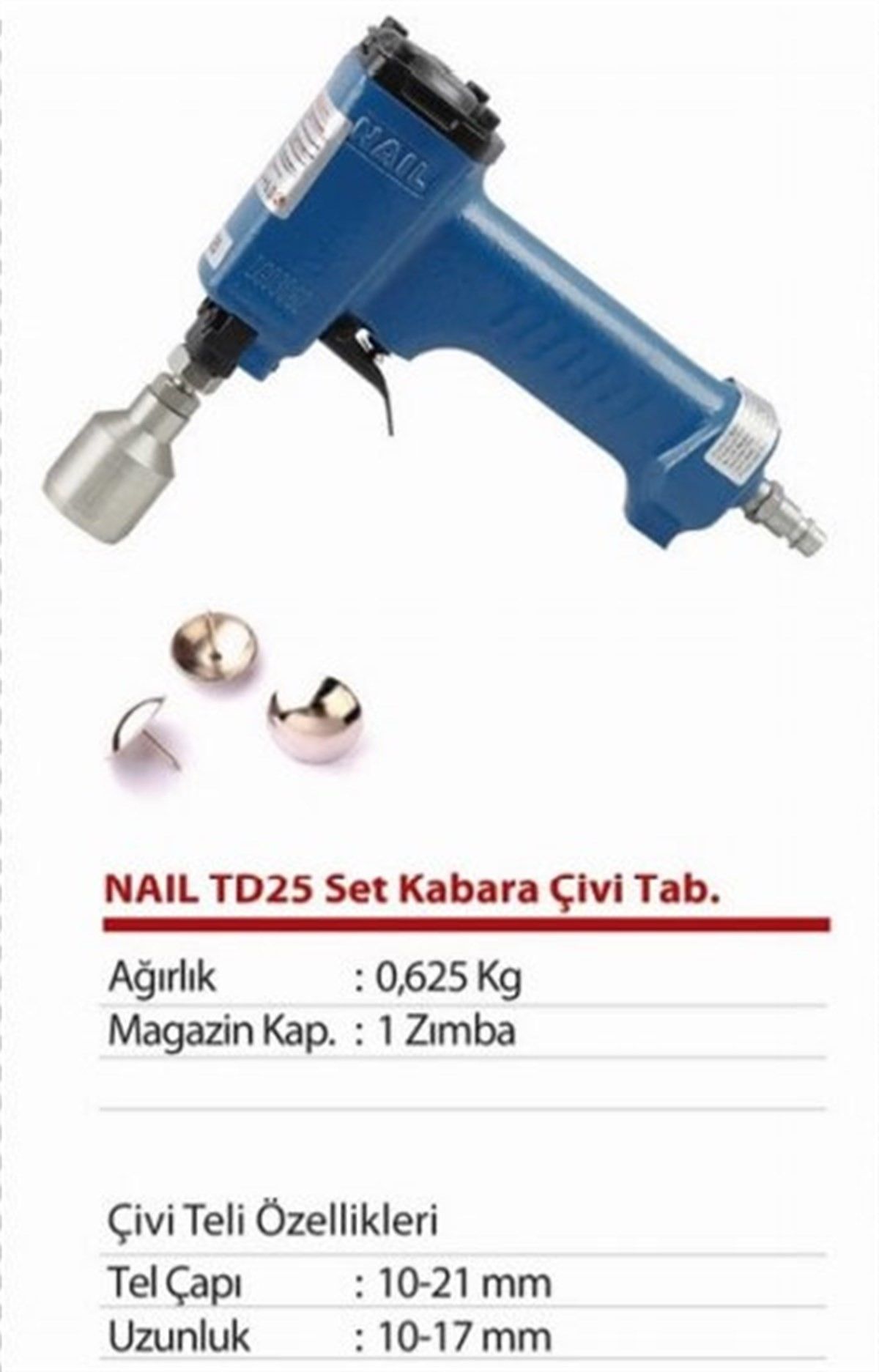 Nail TD25 Set Havalı Kabara Çivi Tabancası