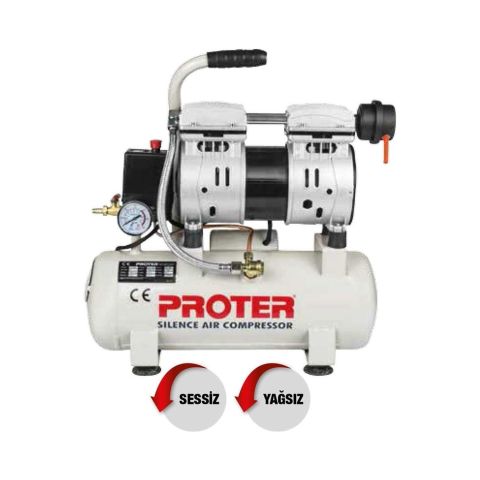 Proter 9 Lt. 8 Bar Sessiz Yağsız Hava Kompresörü