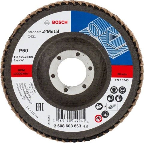Bosch -Standard Seri AlOX Flap Disk 60 Kum 115 mm