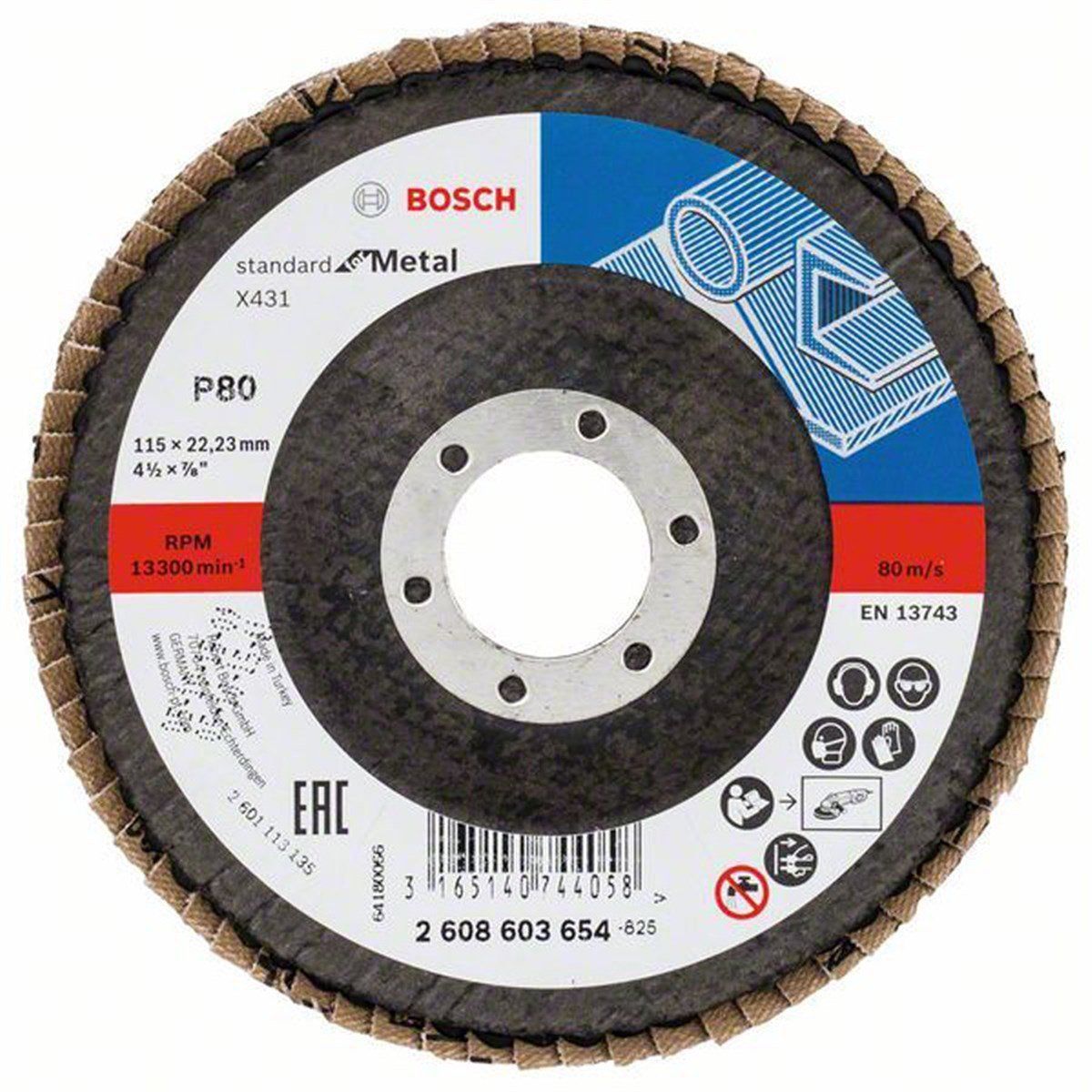 Bosch Alox Flap Disk 80 Kum 115mm