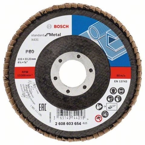 Bosch Alox Flap Disk 80 Kum 115mm
