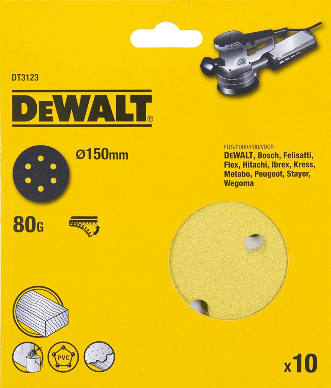 Dewalt DT3123-QZ 150mm 80'' Disk Zımpara