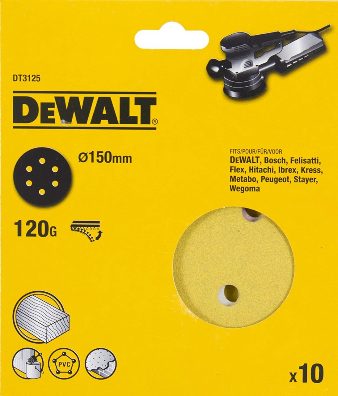 Dewalt DT3125-QZ 150mm 120'' Disk Zımpara
