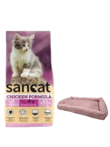 Sancat Premium Tavuklu Yavru Kedi Maması 15 Kg,Mini Small Pembe Yatak