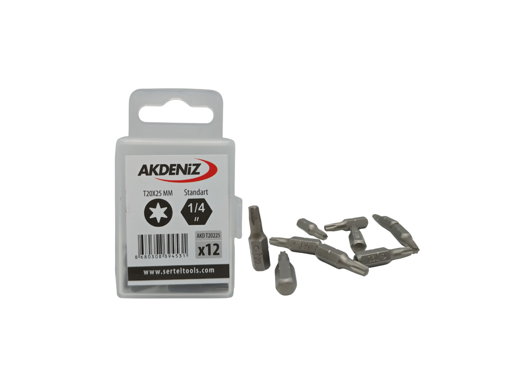 Akdeniz Akd/t20225 1/4 Torx T20x25 Mm 24 Adet Bits Uç