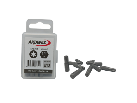 Akdeniz Akd/t30225 1/4 Torx T30x25 Mm 24 Adet Bits Uç