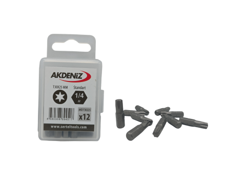 Akdeniz AKD/T30225 1/4 Torx T30x25 Mm 96 Adet Bits Uç