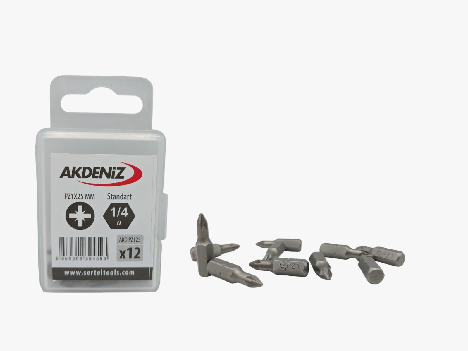 Akdeniz AKD/125 1/4 Yıldız Pz1x25 Mm 96 Adet Bits Uç