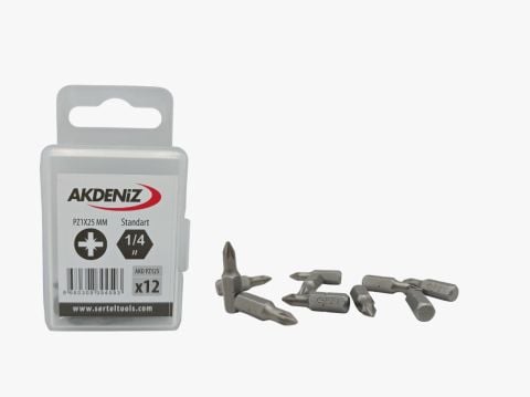 Akdeniz AKD/125 1/4 Yıldız Pz1x25 Mm 96 Adet Bits Uç
