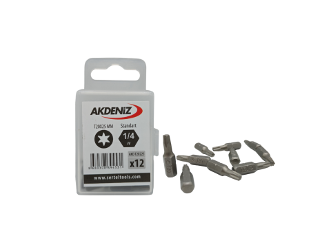 Akdeniz AKD/T20225 1/4 Torx T20x25 Mm 144 Adet Bits Uç