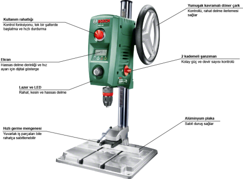 Bosch PBD 40 Dijital Gösteregeli Tezgah Tipi Matkap