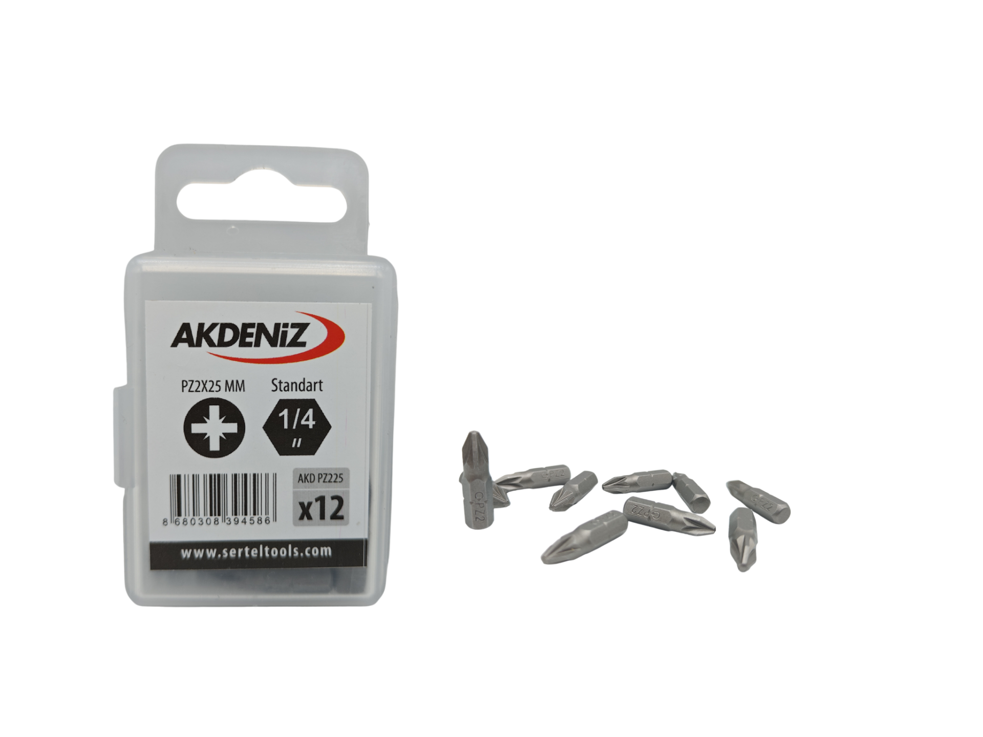 Akdeniz AKD/225 1/4 Yıldız Pz2x25 Mm 144 Adet Bits Uç