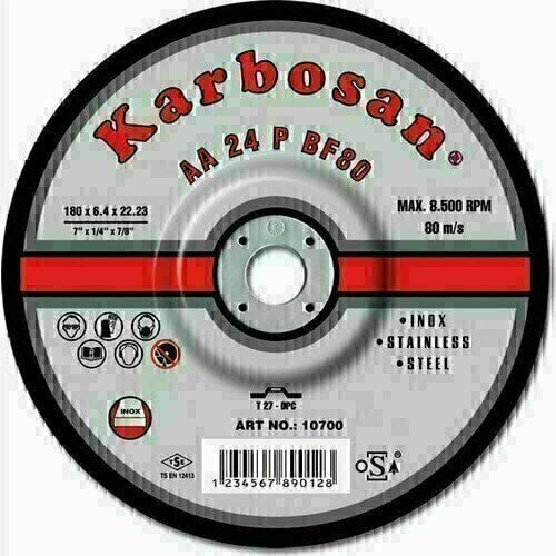 Karbosan 10700 Paslanmaz Çelik Taşlama Diski 180*6,4.22