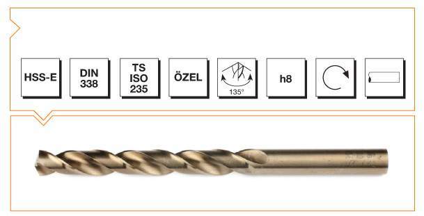 Makina Takım Endüstrisi Hss Dın 338 10,5  Mm Altın Seri Matkap Ucu
