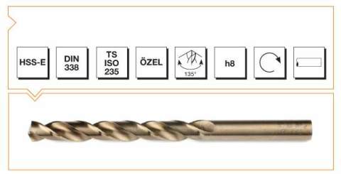 Makina Takım Endüstrisi Hss Dın 338 13  Mm Altın Seri Matkap Ucu