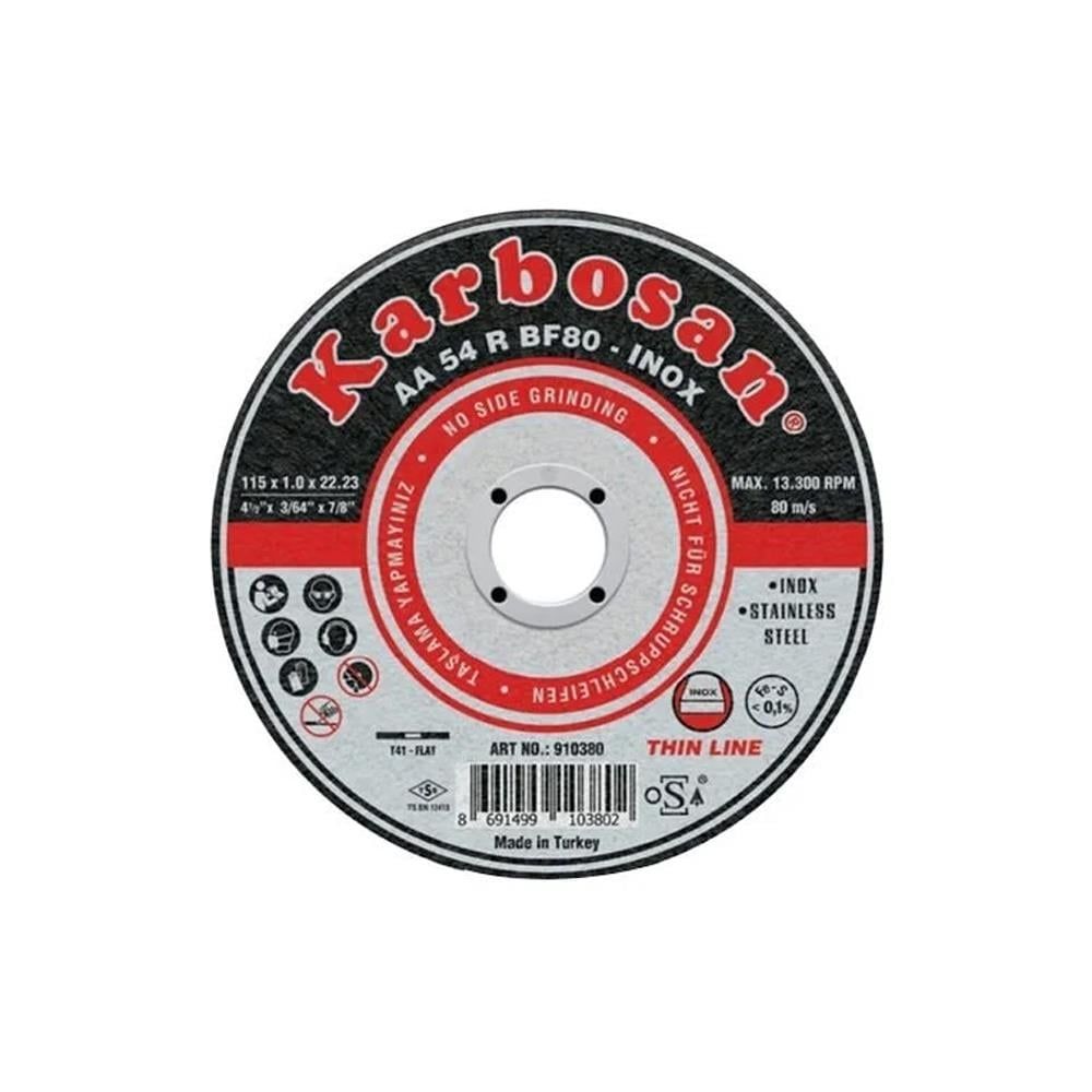Karbosan 10380 Kesici Taş İnox Krom 115*1,0*22